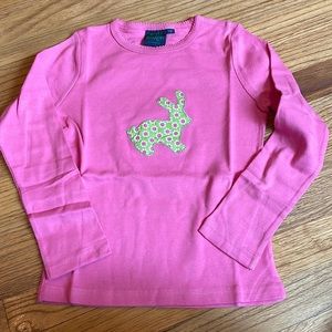 NWOT-Mini Boden long sleeve tee-size 7-8-pink with bunny-super sweet!